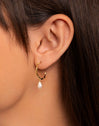 Menorca Pearl Hoop Gold Earrings