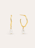 Menorca Pearl Hoop Gold Earrings