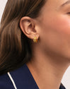 Pendientes Aro Mini Sierpe Baño Oro - puesto en modelo