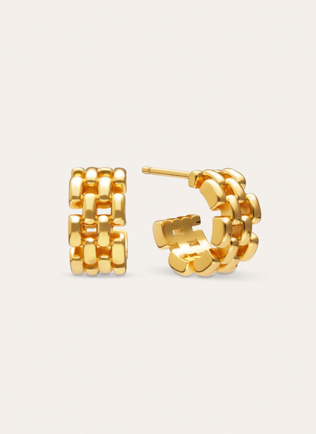 Pendientes Aro Mini Sierpe Baño Oro