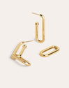 Pipe Gold Hoop Earrings 