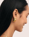 Pendientes Aro Puff Acero Baño Oro