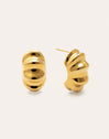 Pendientes Aro Puff Acero Baño Oro