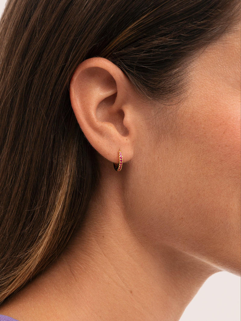 Boucles D’oreilles Créoles Framboise Plaqué Or