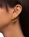 Triple Gold Hoop Earrings