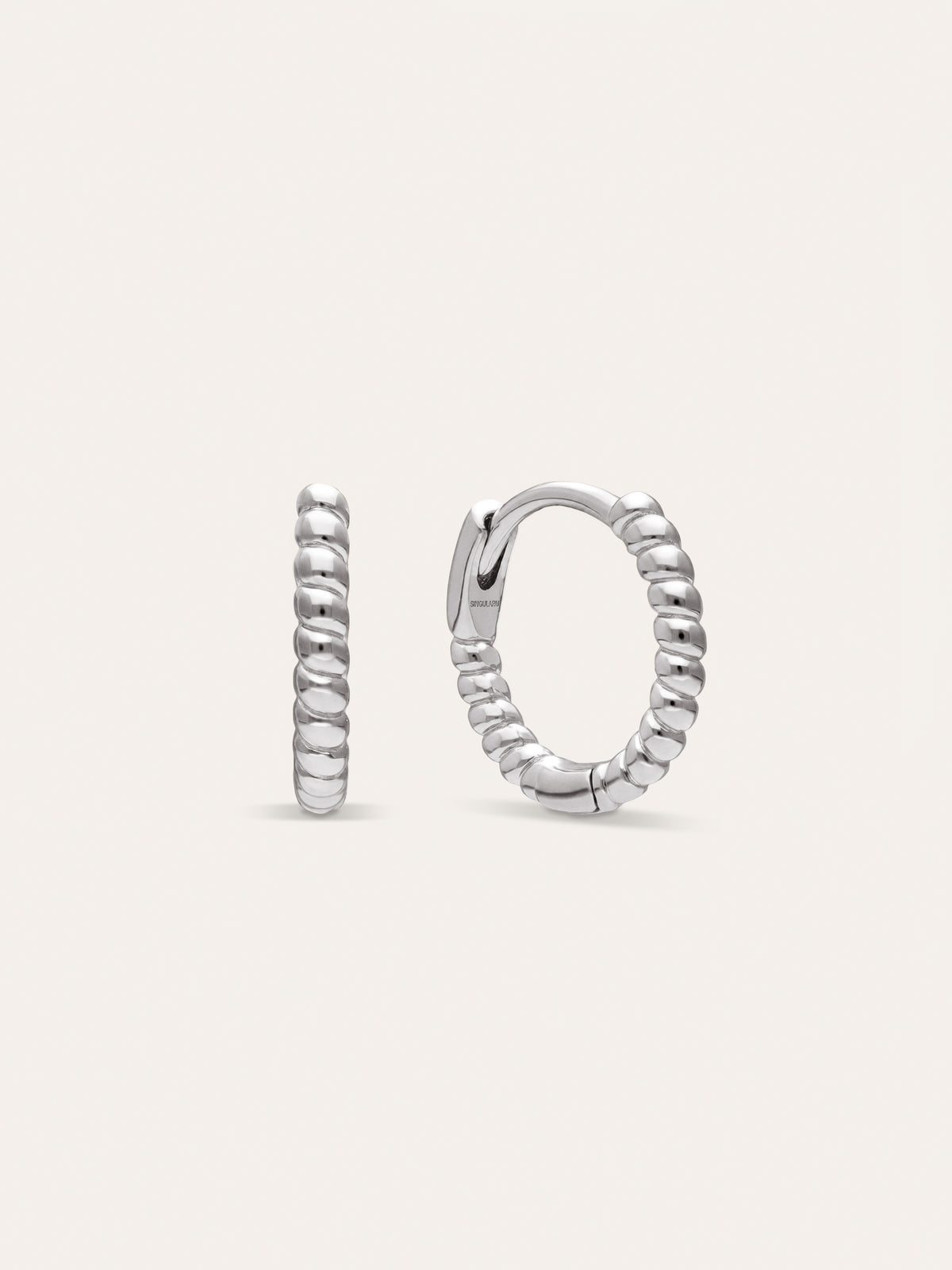 Hoop Earrings Twist Steel