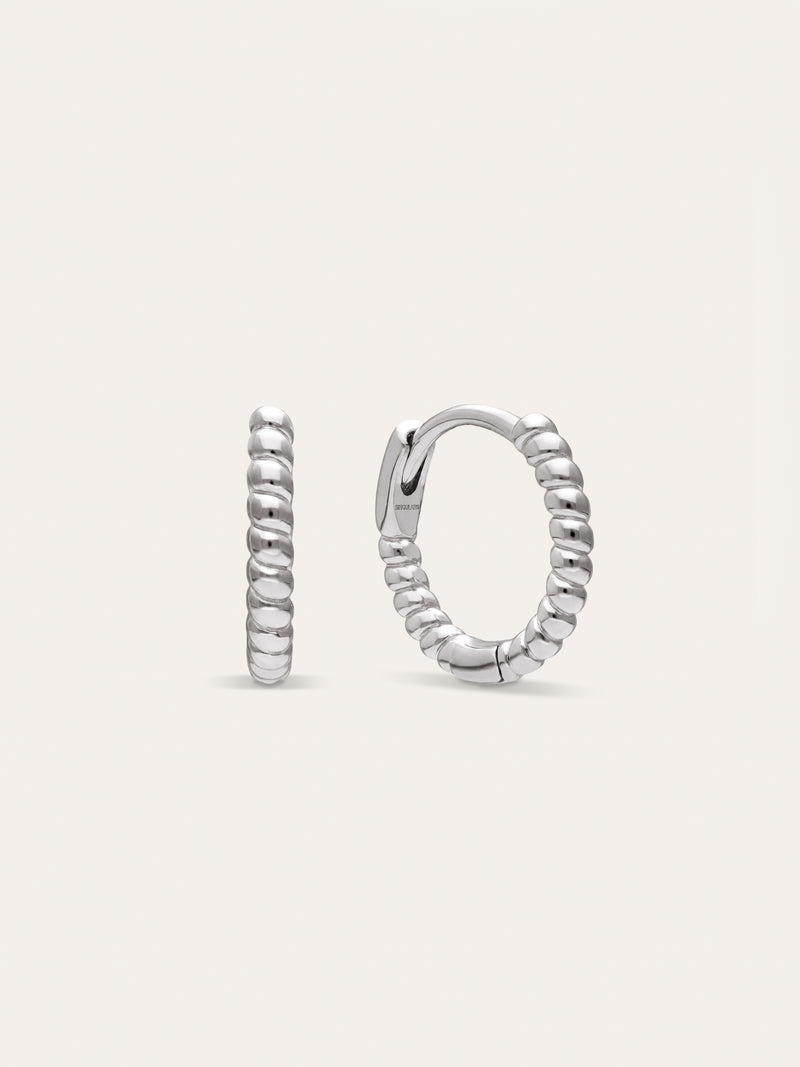 Hoop Earrings Twist Steel