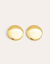 Big Button Stainless Steel Gold Earrings