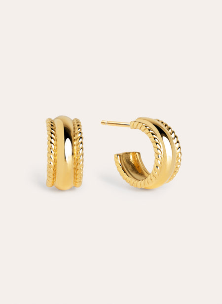 Blair Sterling Steel Gold Earrings