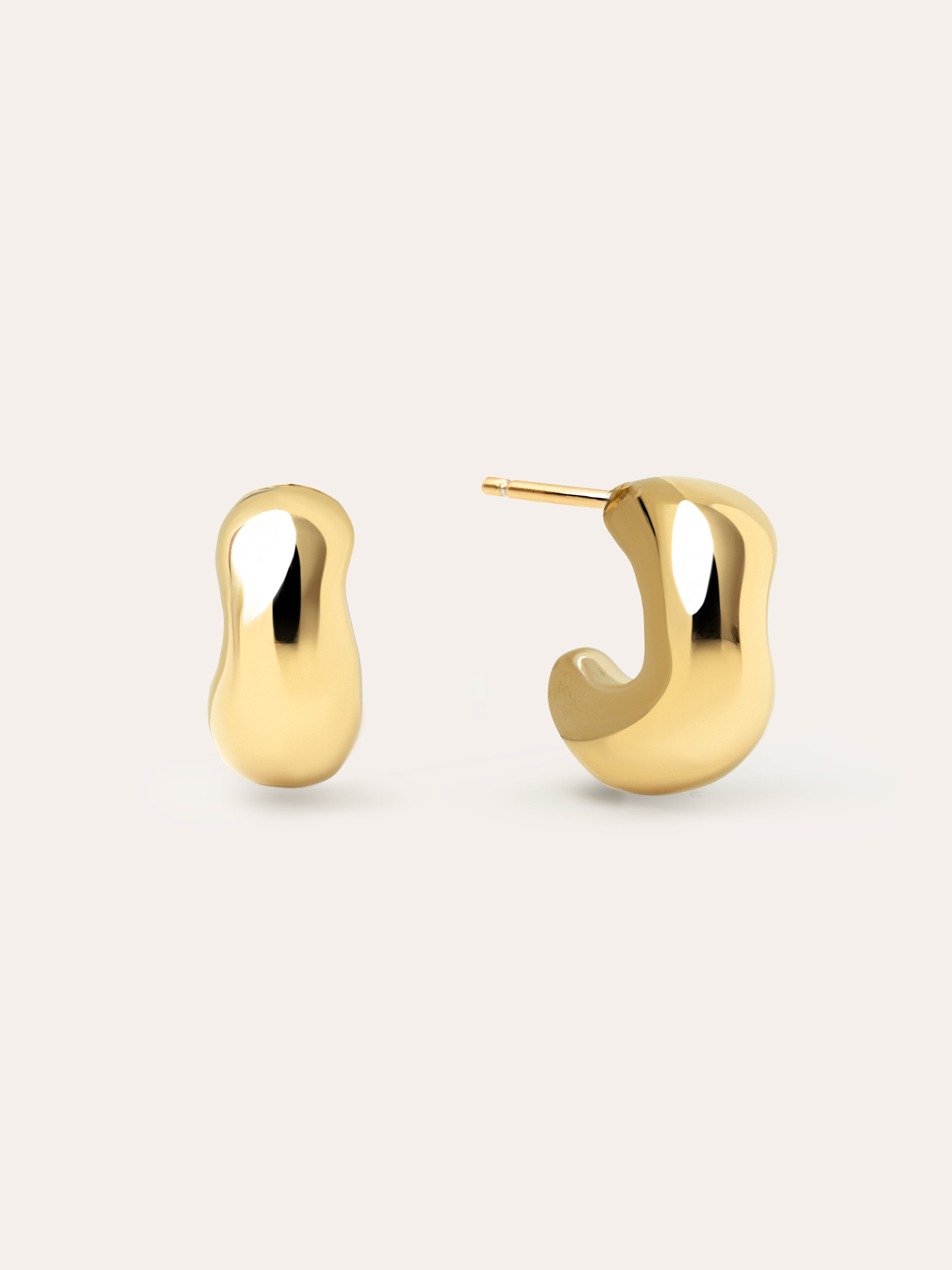 Bold Moon Stainless Steel Gold Earrings