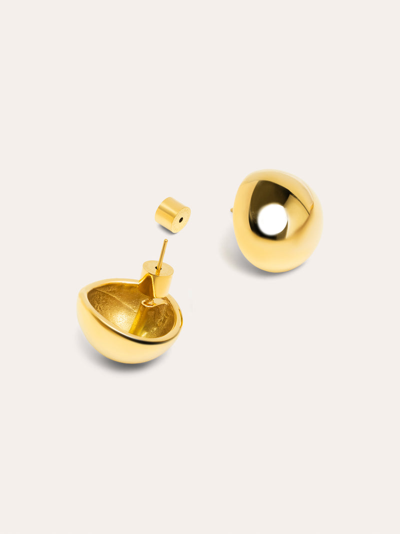 Boucles D'oreilles Buttons Acier Plaqué Or