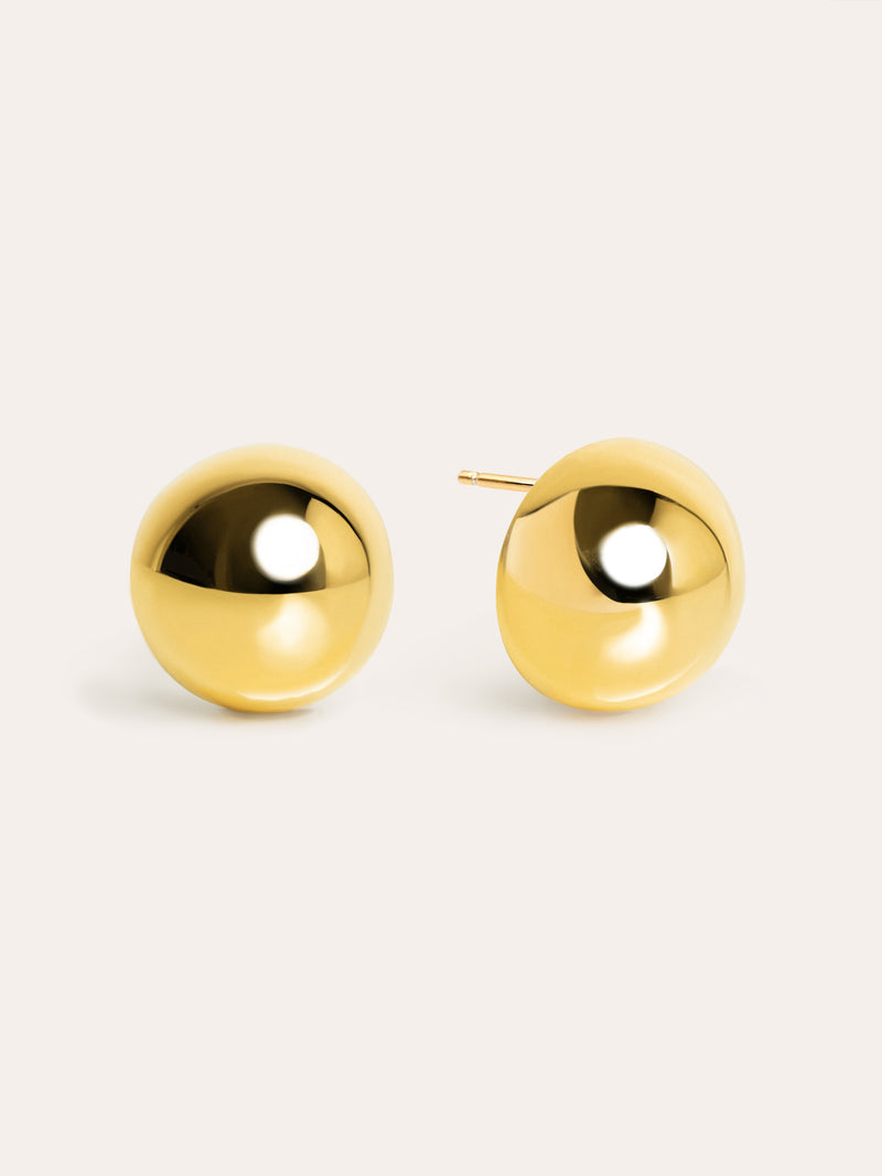 Boucles D'oreilles Buttons Acier Plaqué Or