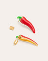 Pendientes Chili Pepper Rojo Baño Oro