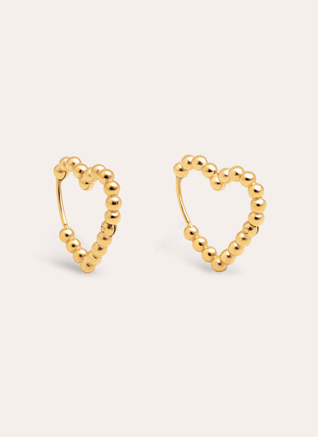 Heart Dots Stainless Steel Earrings 