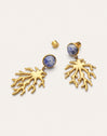 Ohrringe Coral Stone Blau Stahl mit 18kt Goldbeschichtung