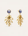 Ohrringe Coral Stone Blau Stahl mit 18kt Goldbeschichtung