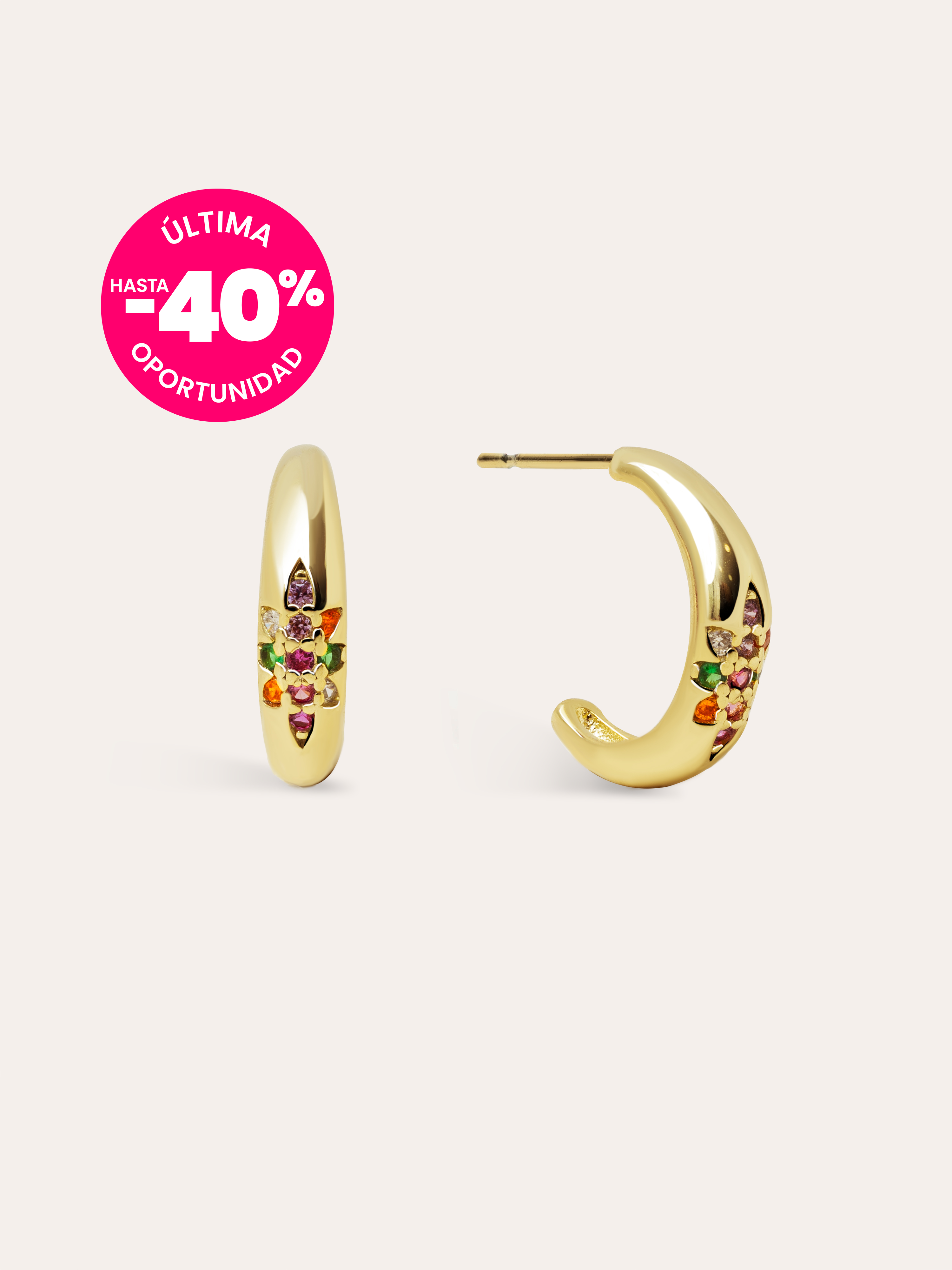 Colors Space Gold Hoop Earrings