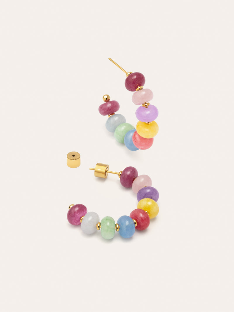 Ohrringe Color Stones Edelstahl mit 18kt Goldbeschichtung
