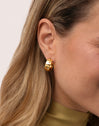 Boucles D’oreilles Créoles Curve Rainbow Acier Plaqué Or