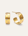 Boucles D’oreilles Créoles Curve Rainbow Acier Plaqué Or