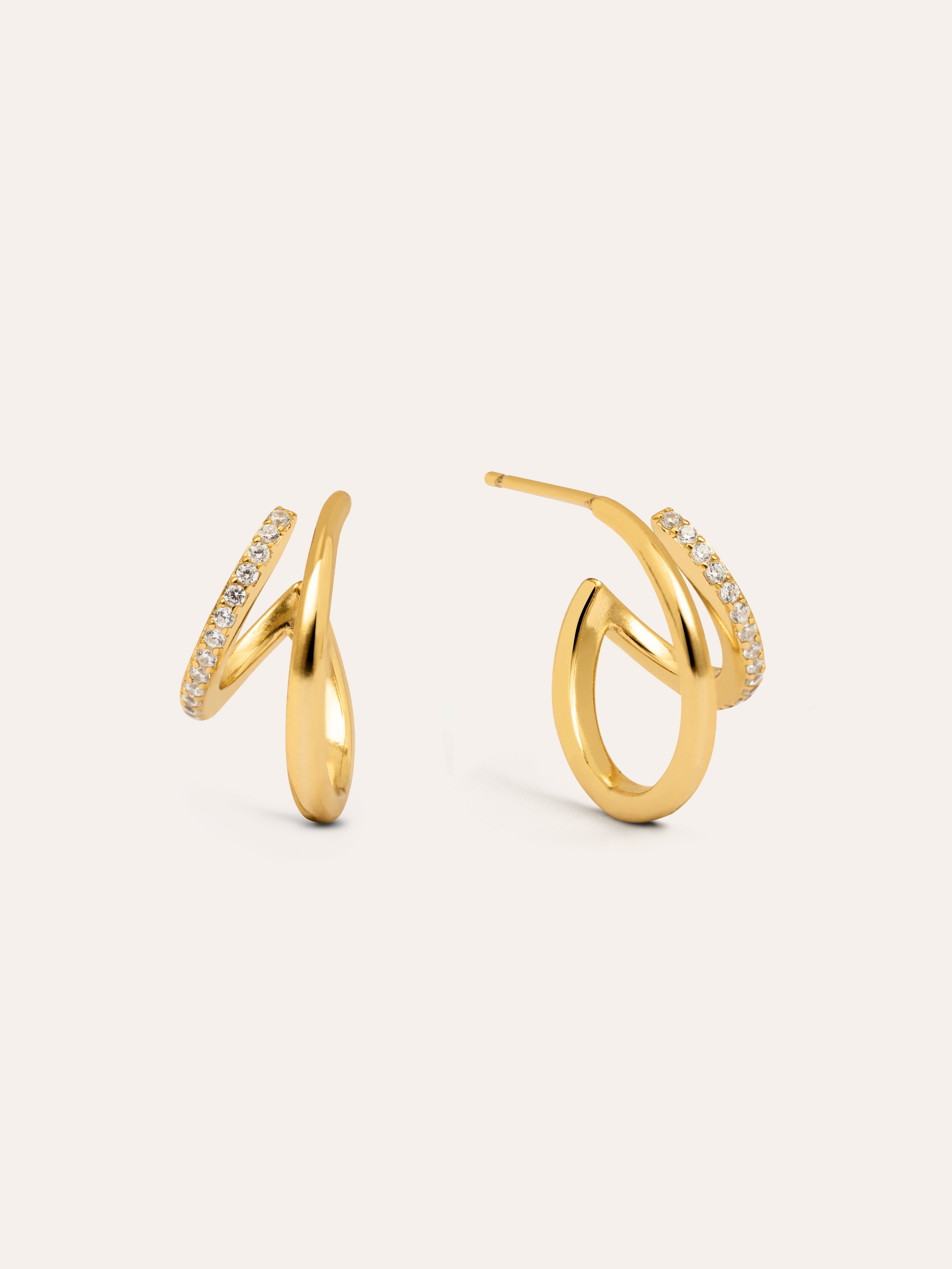 Double Dainty Gold Earrings