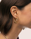 Pendientes Doble Organic River Acero Baño Oro