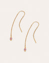 Pendientes Drop Pink Plata Baño Oro