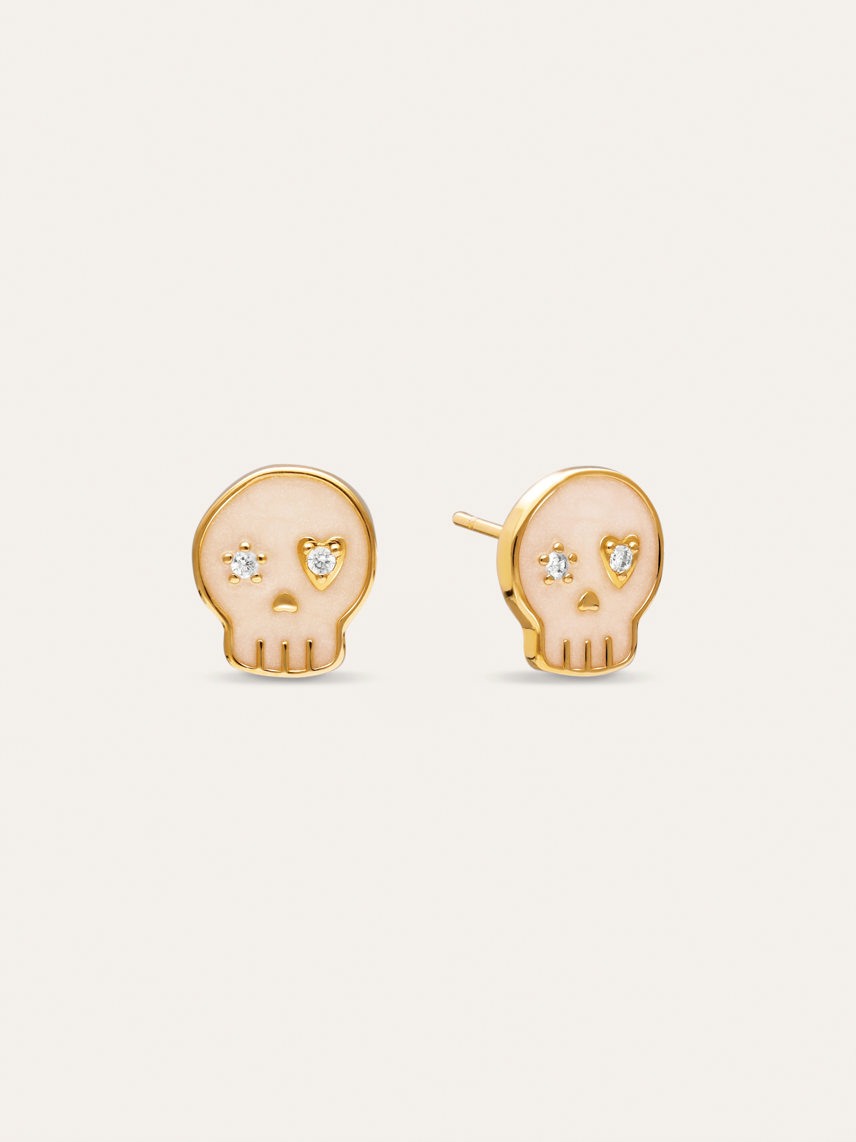 Imagen detalle de Pendientes Esqueleto Enamel Spark Baño Oro