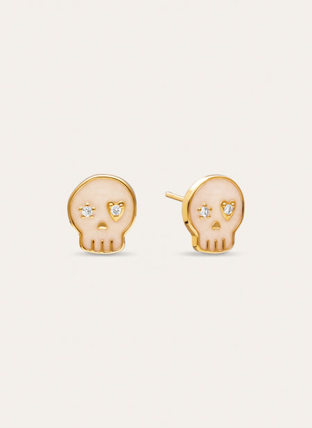 Brincos Esqueleto Enamel Spark Banho a Ouro