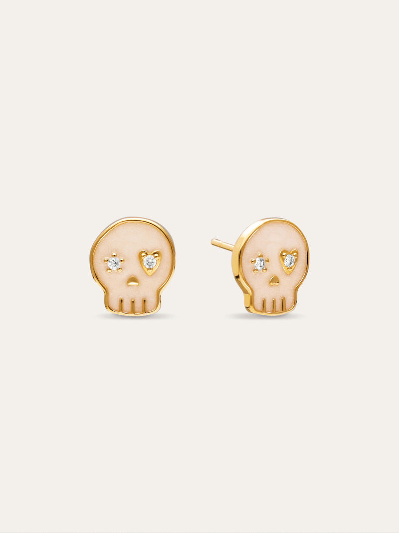 Pendientes Esqueleto Enamel Spark Baño Oro
