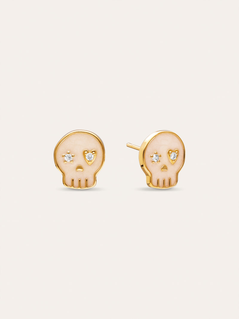 Pendientes Esqueleto Enamel Spark Baño Oro