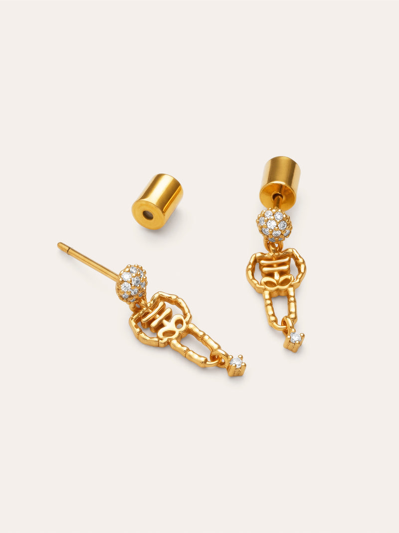 Pendientes Esqueleto Spark Baño Oro