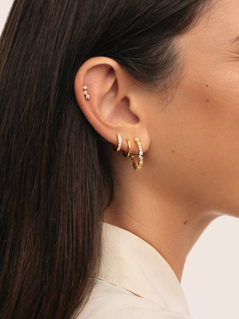 Boucle d'oreille seule Créole Cleo M plaqué or