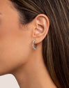 Pendientes Aro Estellar White Plata