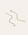 Oorbellen Falling Pearl Staal verguld met goud