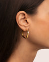 Pendientes Aro Forma Acero Baño Oro