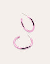 Funk Stainless Steel Pink Hoop Earrings 