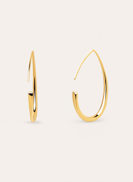 Boucles d'oreilles Goutte Arche Acier Plaqué Or
