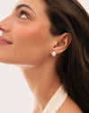 Alea White Enamel Drop Earrings Steel Gold Plated - vista 4