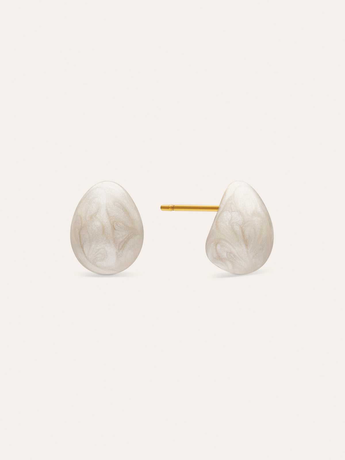 Alea White Enamel Drop Earrings Steel Gold Plated