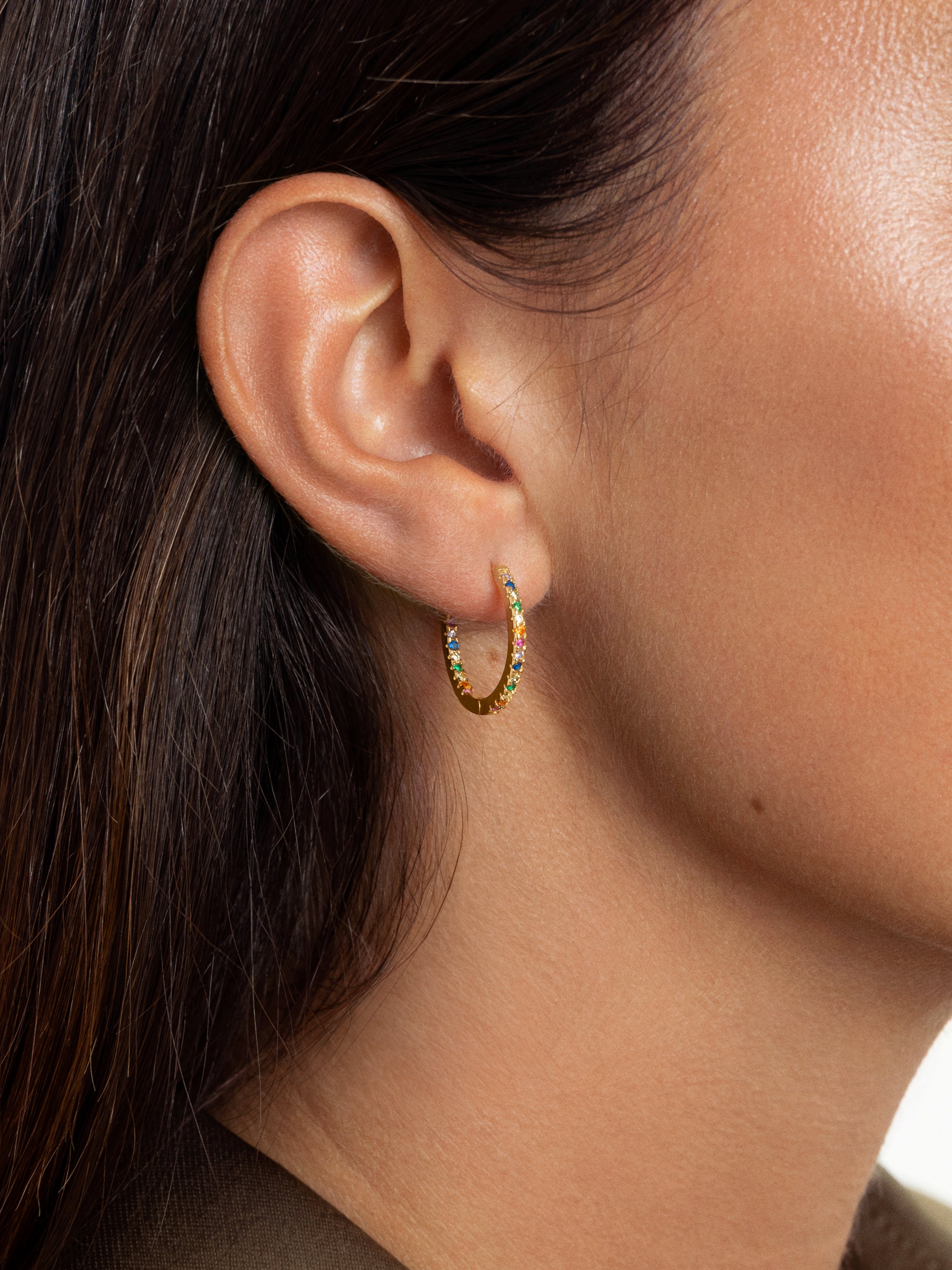 Boucles D'oreilles Gleam Colors Plaqué Or
