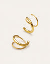 Pendientes Gota Spiral Acero Baño Oro