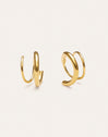 Pendientes Gota Spiral Acero Baño Oro