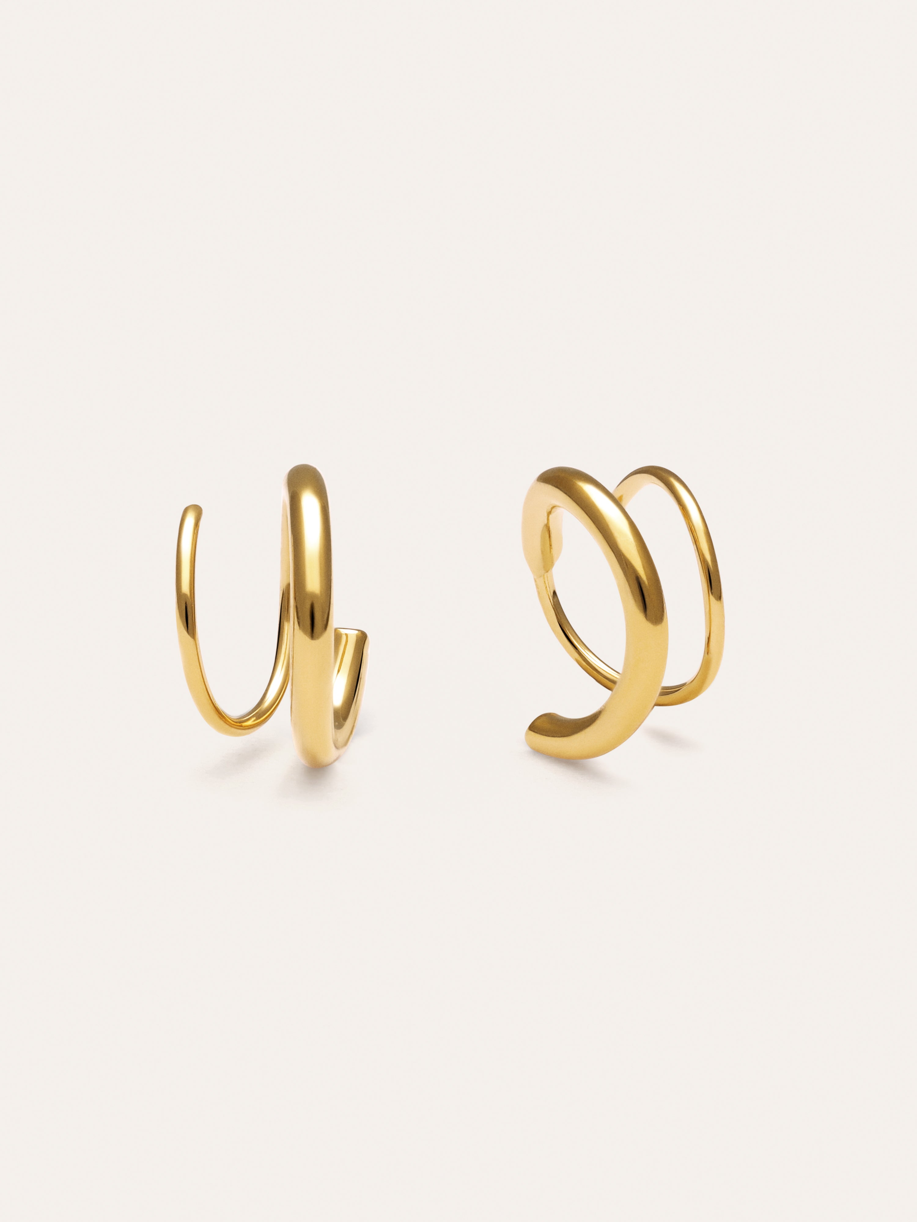 Pendientes Gota Spiral Acero Baño Oro