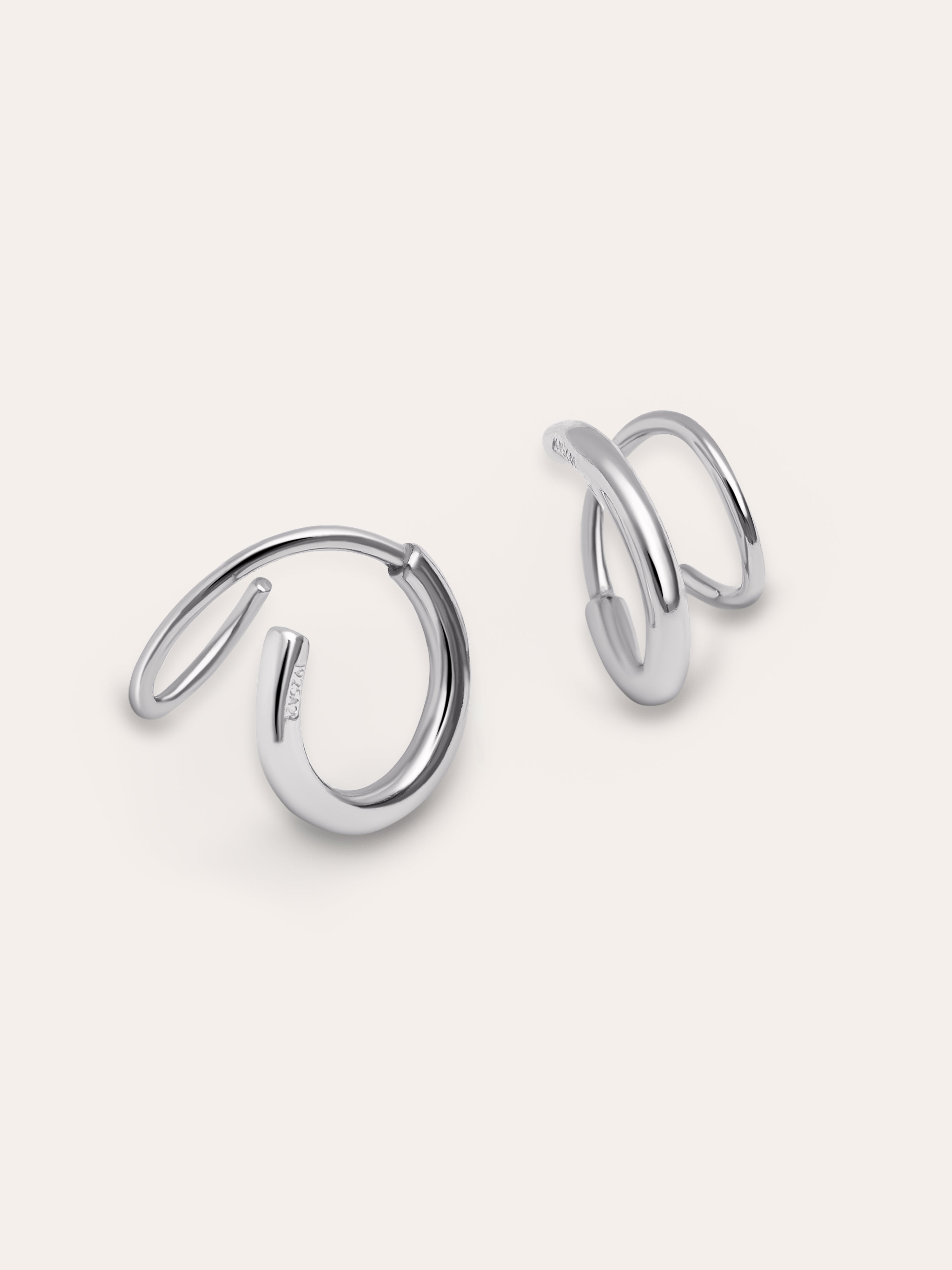 Pendientes Gota Spiral Plata