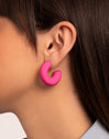 Pendientes Aro Gummy Fucsia Acero