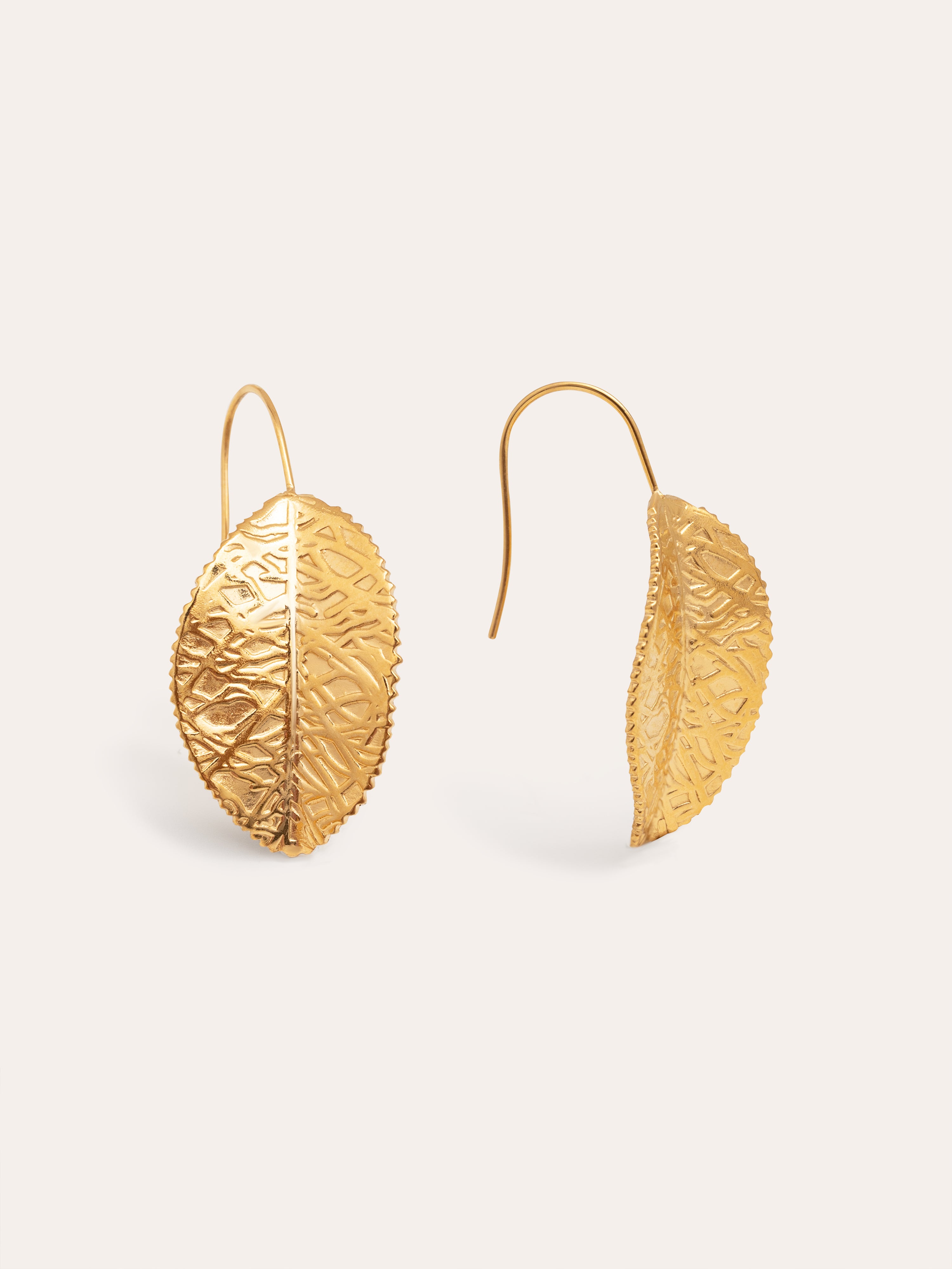 Leaf Stainless Steel Gold Earrings