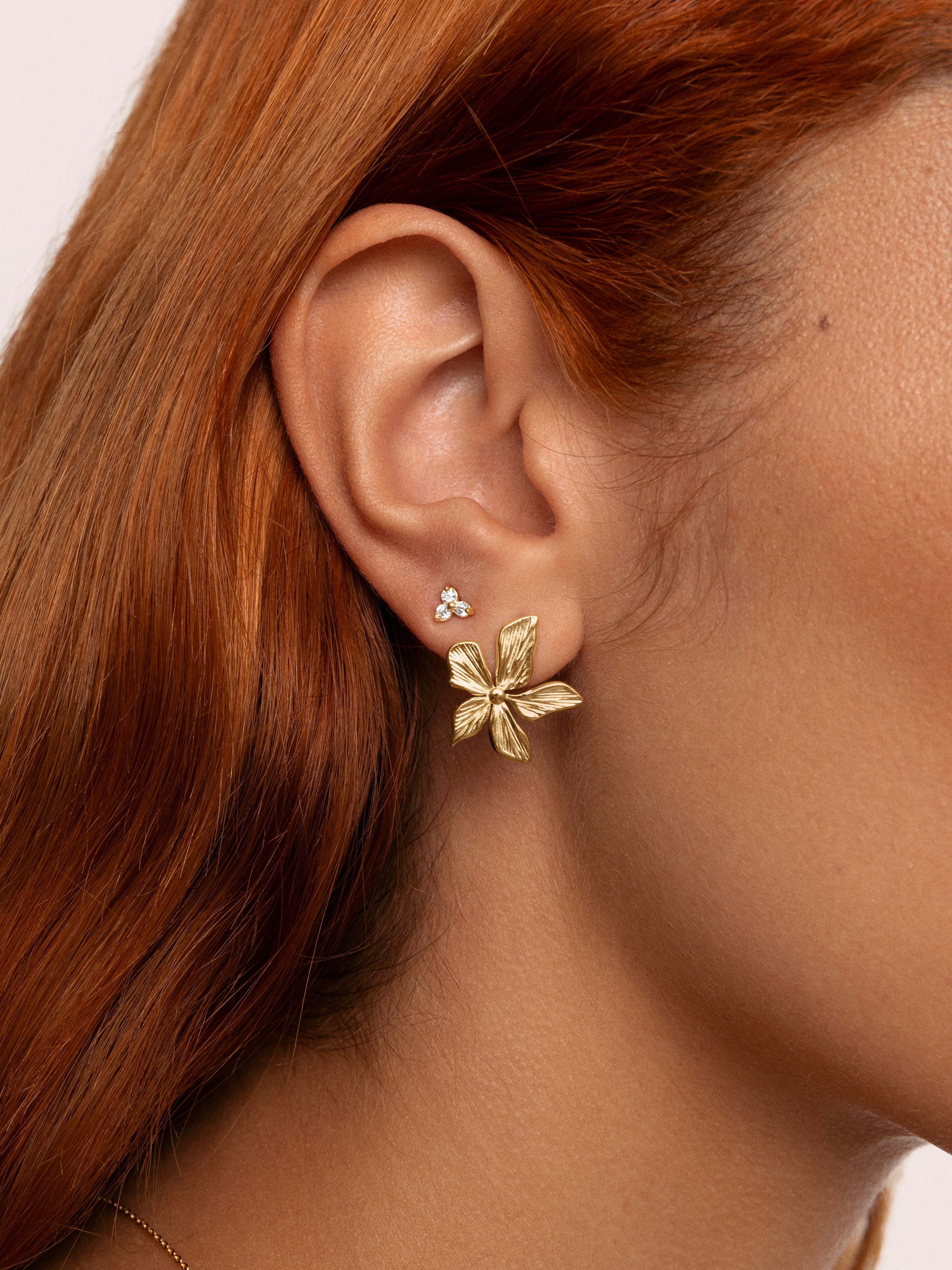 Jasmine Stainless Steel Gold Earrings