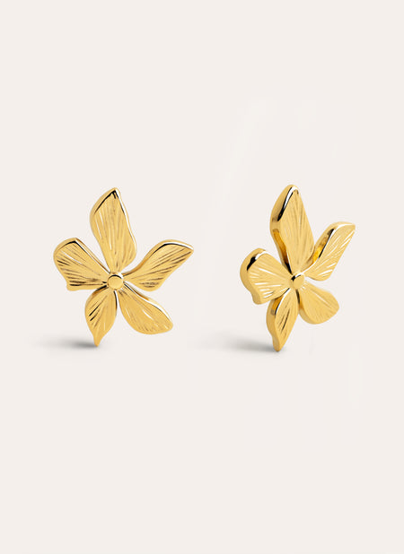 Jasmine Stainless Steel Gold Earrings