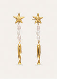 Ohrringe Long Costa Stahl mit 18kt Goldbeschichtung